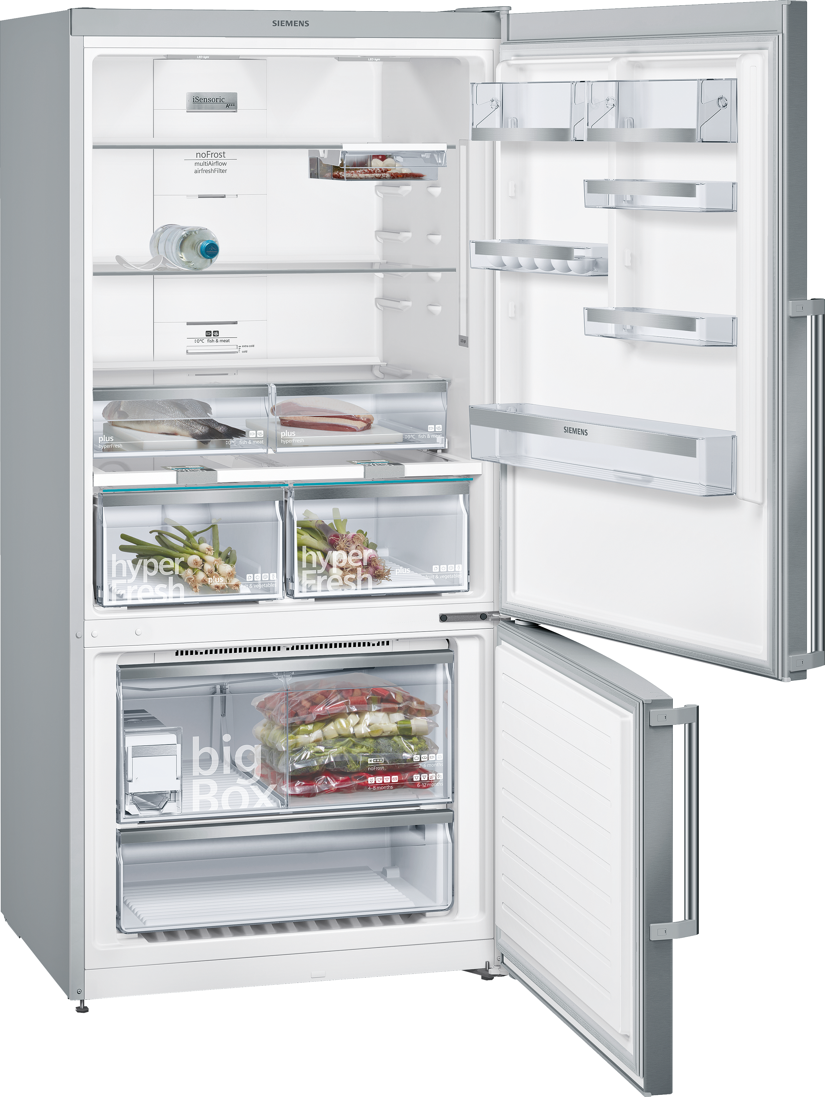 KG86NAI42N free-standing fridge-freezer with freezer at bottom
