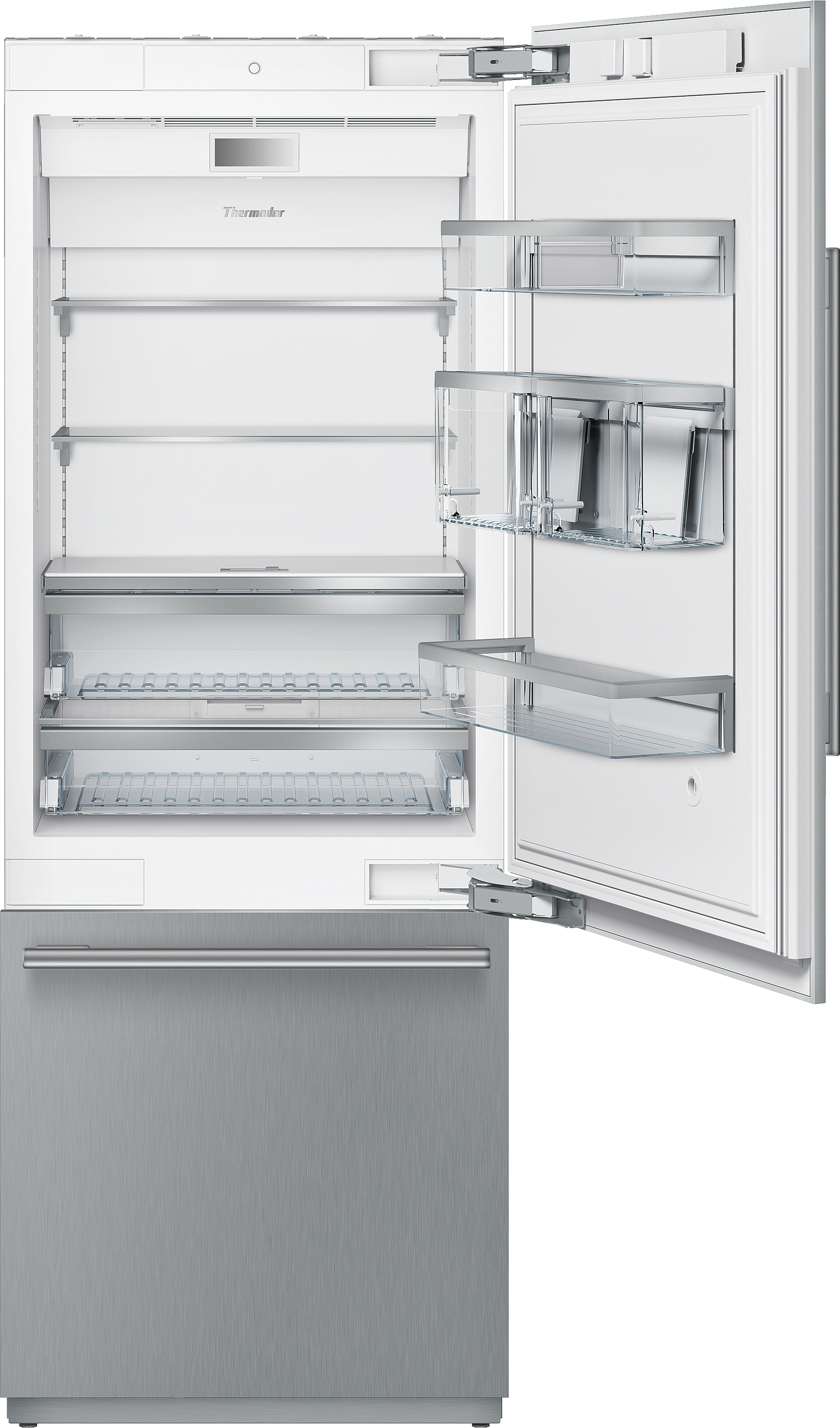 T30BB910SS built-in fridge-freezer with freezer at bottom
