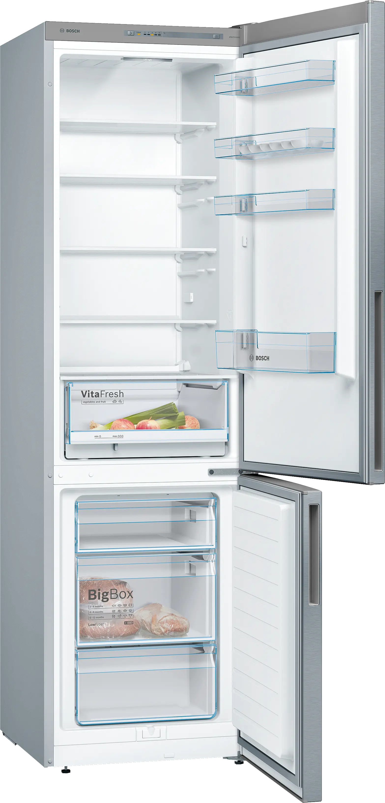 KGV39VI316 free-standing fridge-freezer with freezer at bottom
