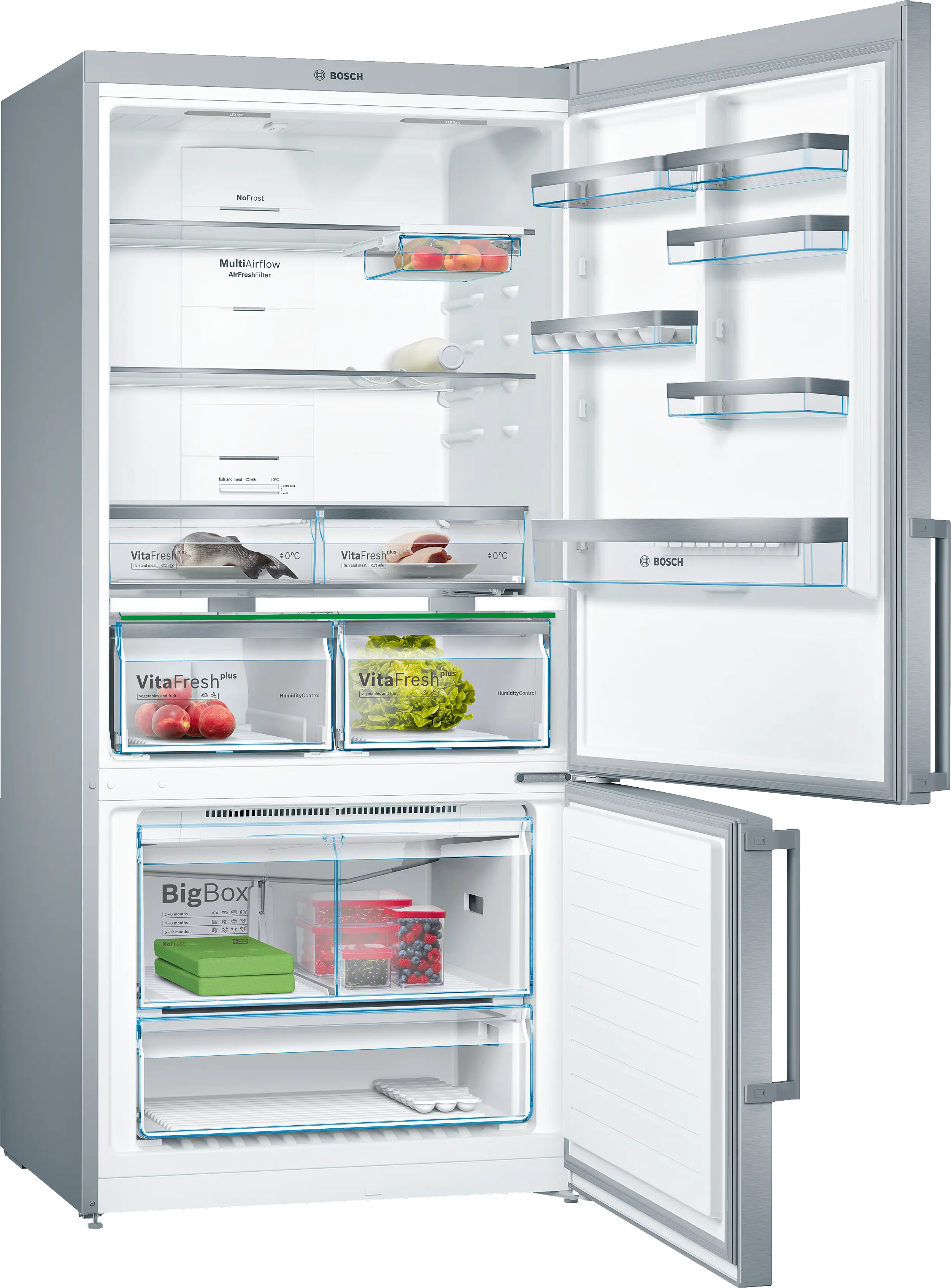 KGN86AI2N5 free-standing fridge-freezer with freezer at bottom