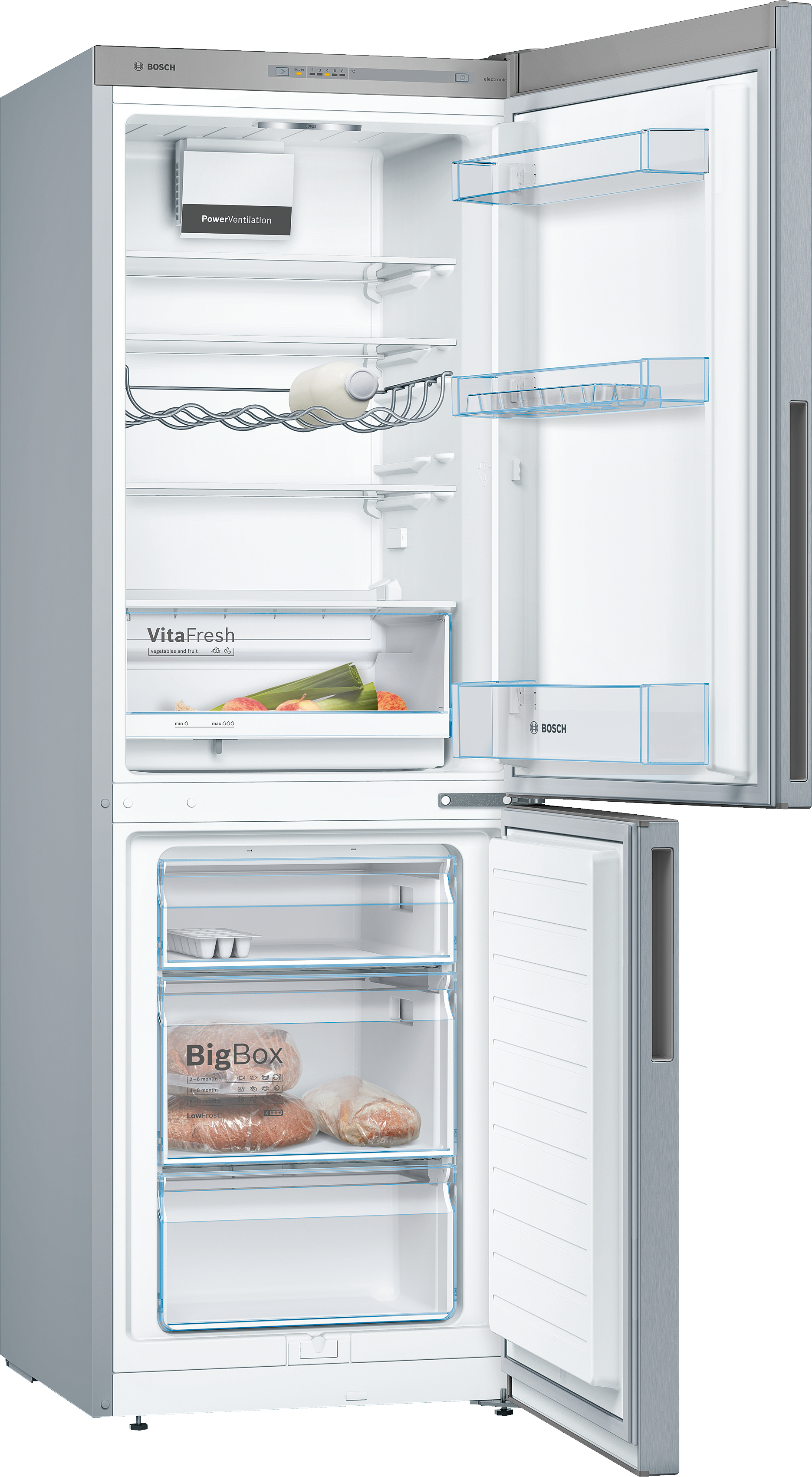 KGV33VL31S free-standing fridge-freezer with freezer at bottom | BOSCH PT