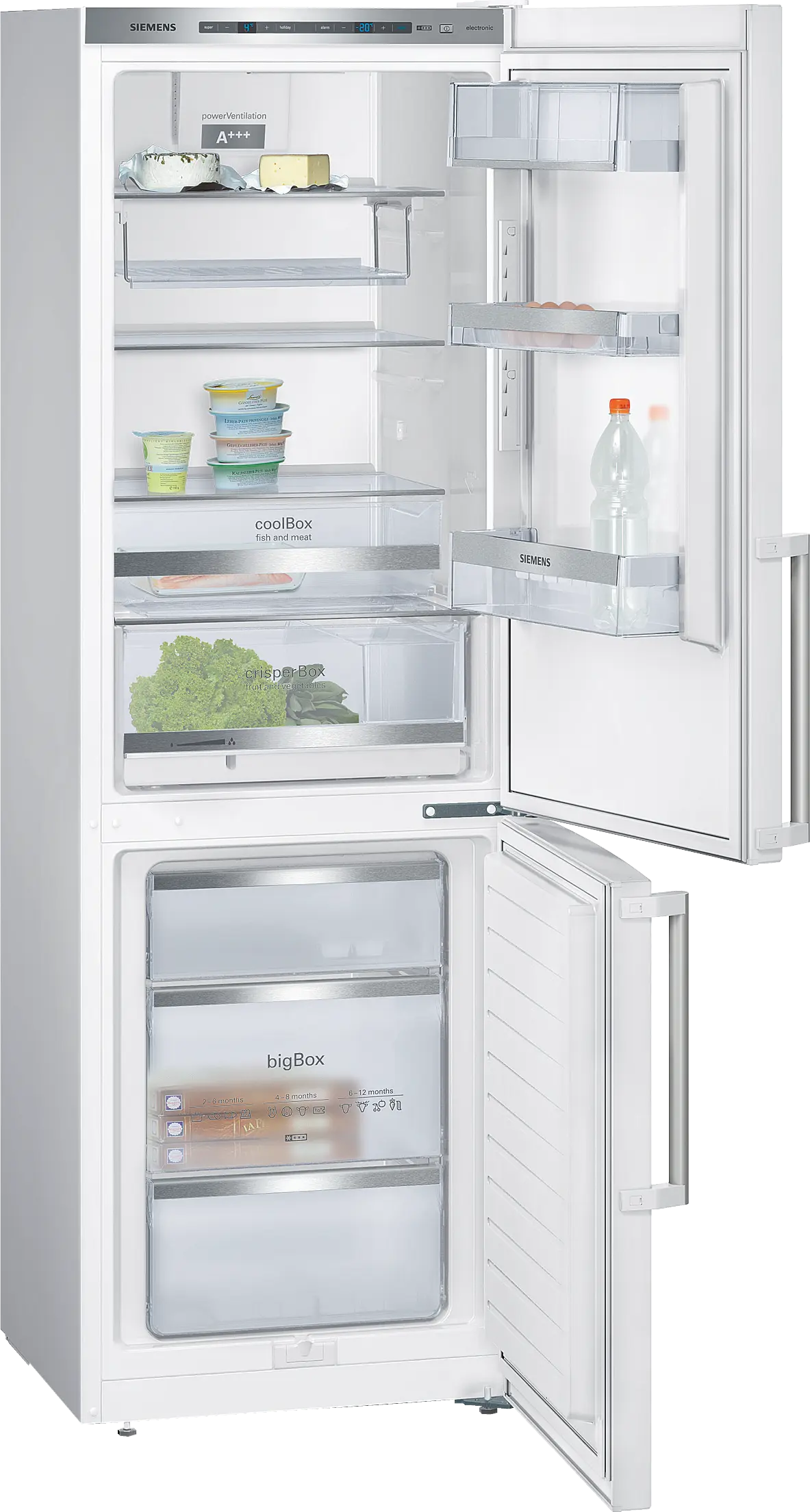 KG36EAW40 free-standing fridge-freezer with freezer at bottom