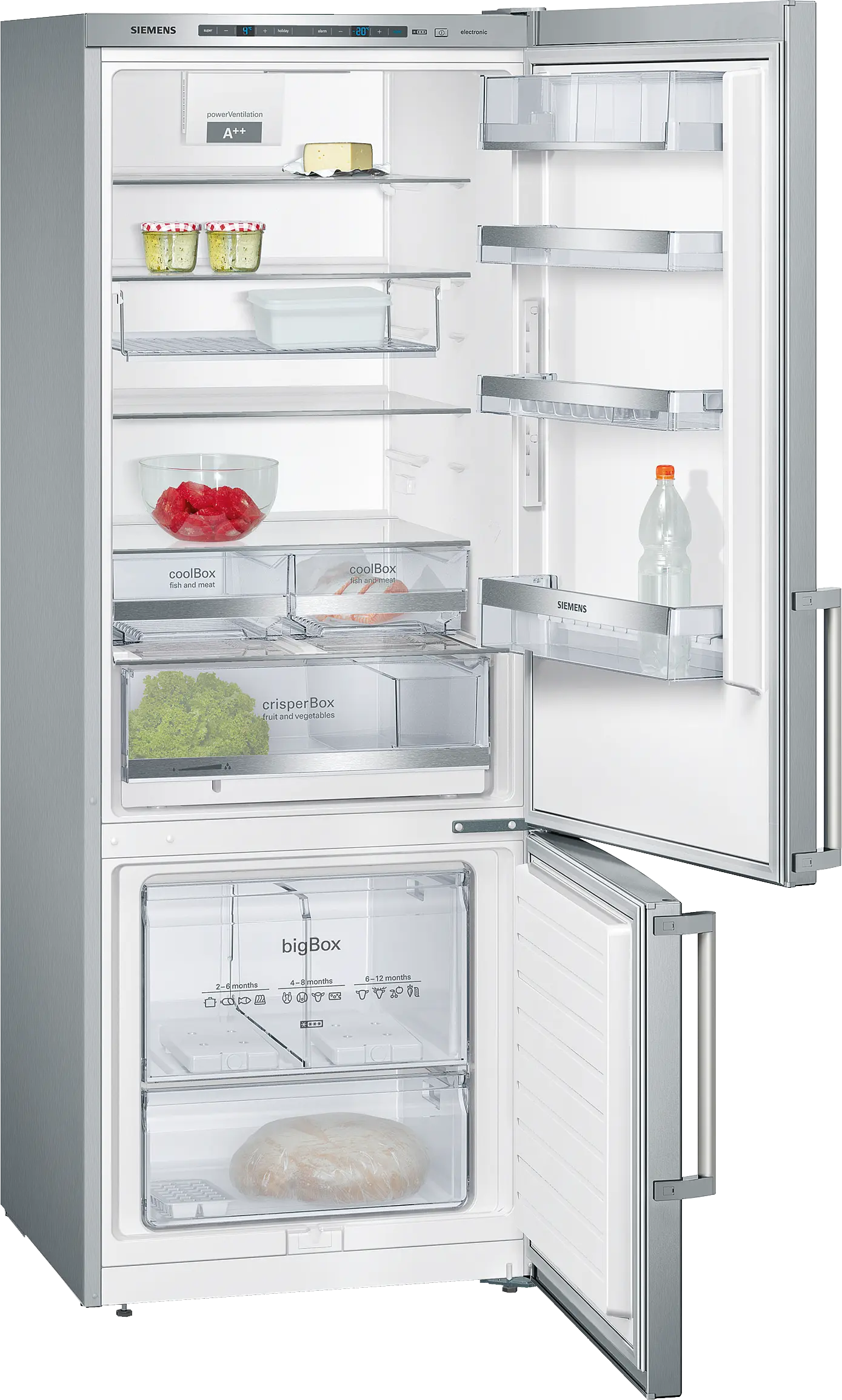 KG58EAL30N free-standing fridge-freezer with freezer at bottom